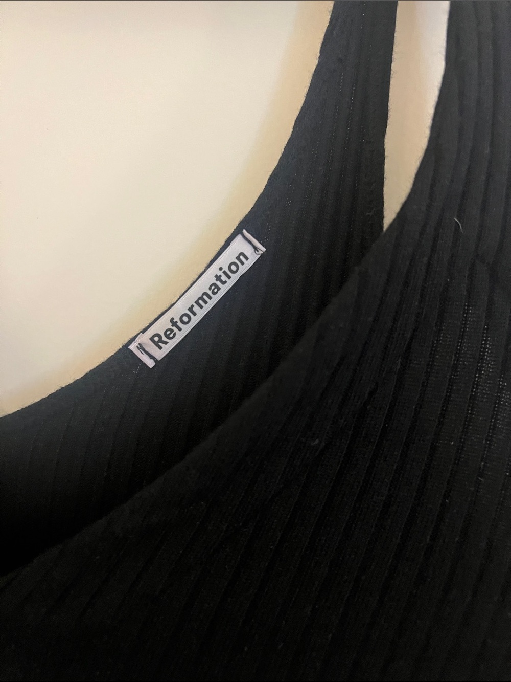 Reformation Black Ribbed Button-Front Tank - Picture 5 of 6